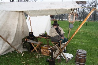 Ray supervising Tony's carpentry project